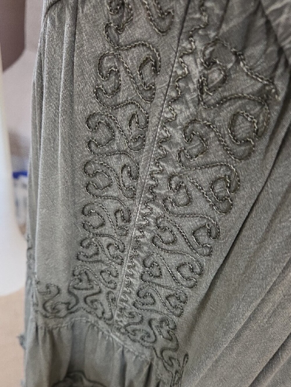 EARTHBOUND Sage Green Embroidered Sleeveless Dress - Picture 4 of 6